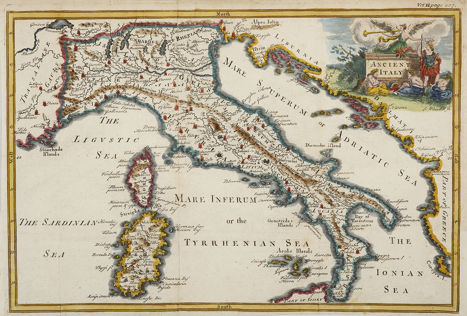 Ancient Italy - Antique Map from 1747