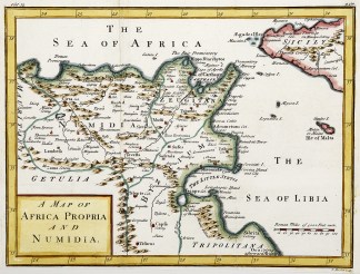 A Map of Africa Propria and Numidia. Africa Countries