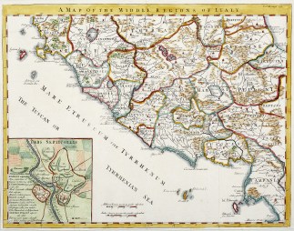 A Map of the Middle Regions of Italy Europe (General)