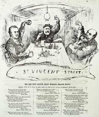St. Vincent Street.  / We Did Not Catch That Whale, Brave Boys! - Antique Print from 1873