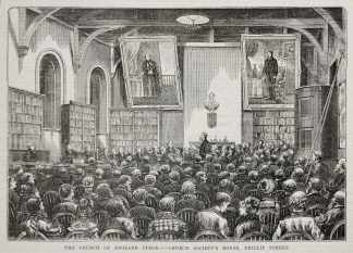 The Church of England Synod.-Church Society's House, Phillip Street. - Antique View from 1879