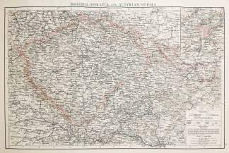 Bohemia, Moravia, and Austrian Silesia - Antique Map from 1895
