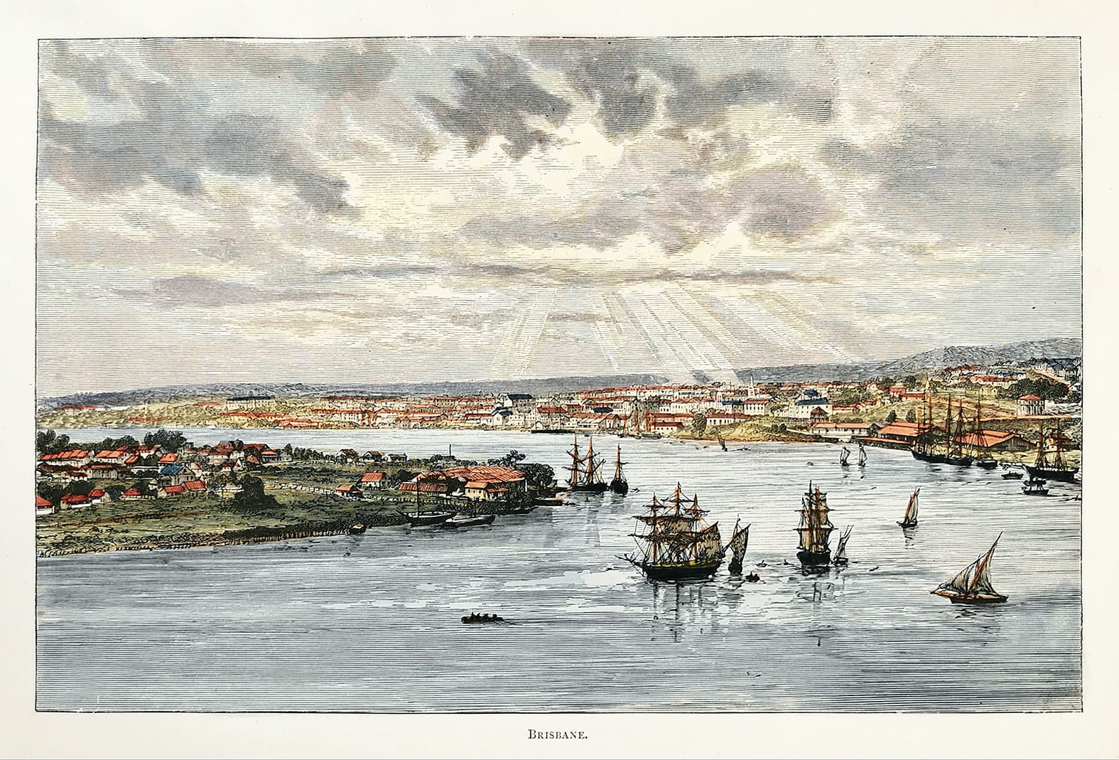 Brisbane. Antique Print Map Room