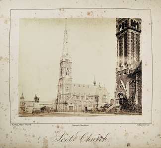 Scots Church. - Antique Photograph from 1878