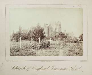 Church of England Grammar School. - Antique Photograph from 1878