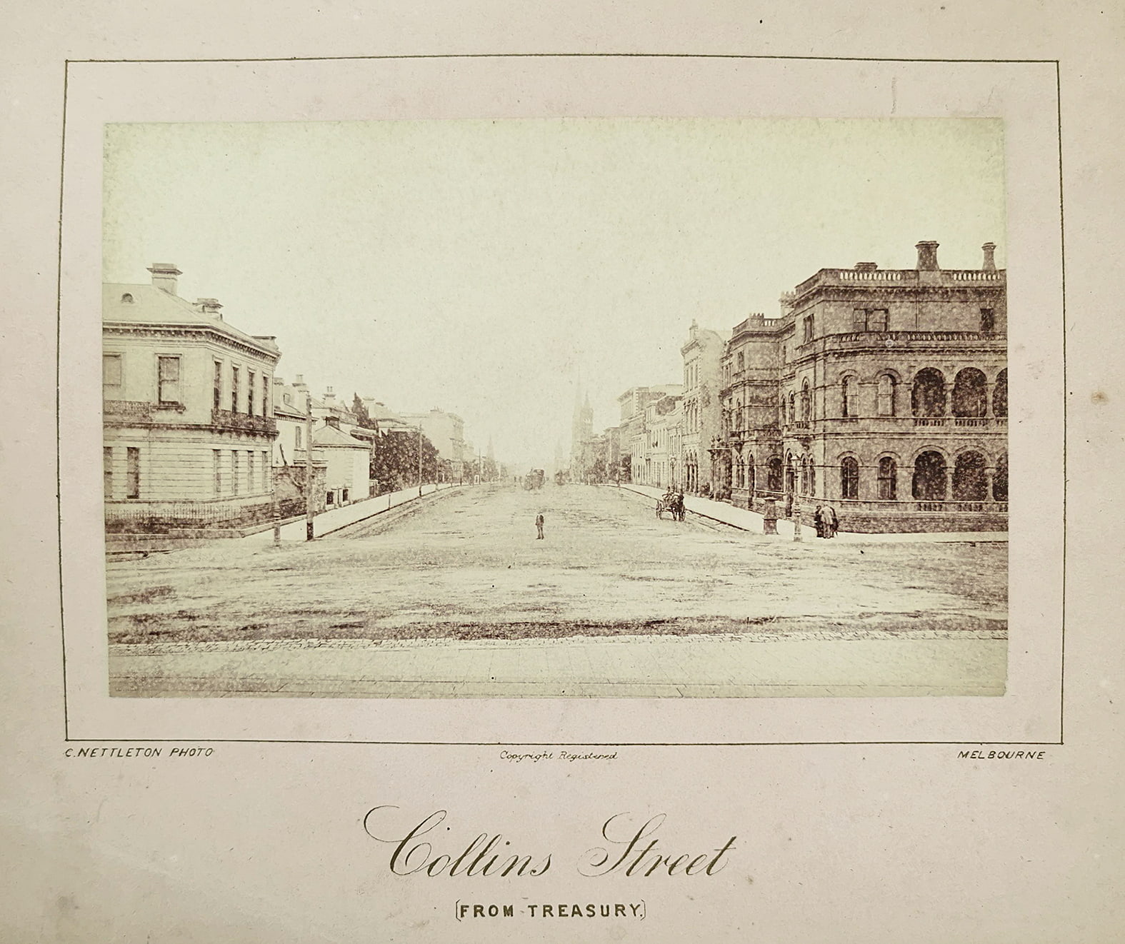 Collins Street (From Treasury.) - Antique Photograph from 1878