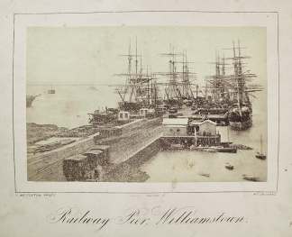 Railway Pier Williamstown. - Antique Photograph from 1878