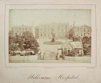 Melbourne Hospital. - Antique Photograph from 1878