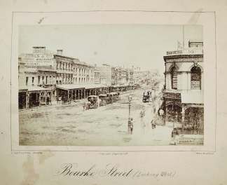 Bourke Street (Looking West.) - Antique Photograph from 1878
