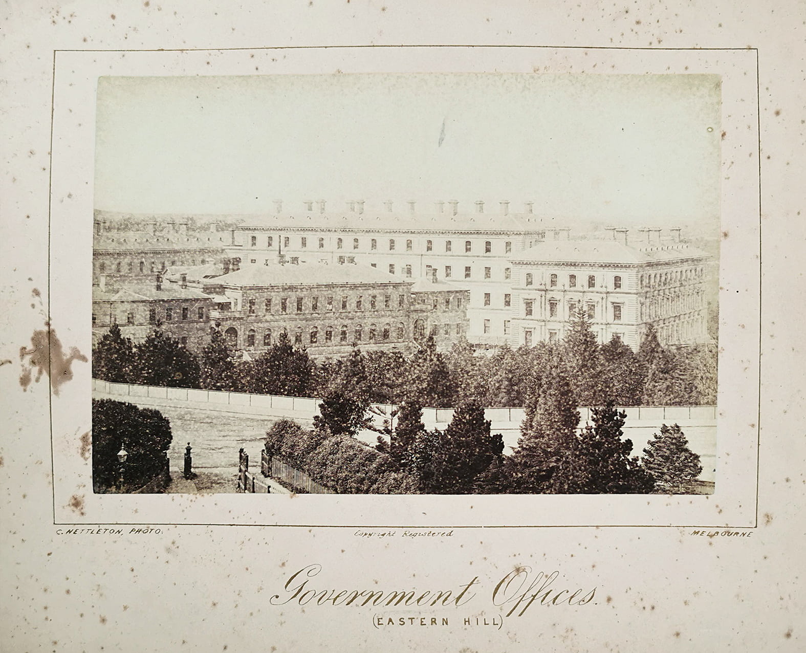 Government Offices. (Eastern Hill) - Antique Photograph from 1878