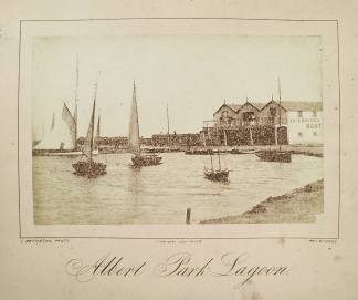 Albert Park Lagoon. - Antique Photograph from 1878