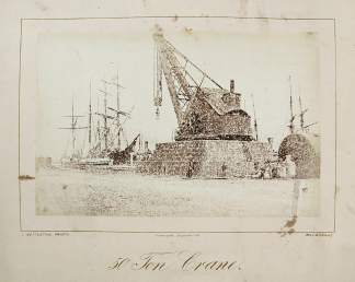 50 Ton Crane. - Antique Photograph from 1878