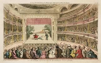 Doctor Syntax at covent garden theatre. - Antique Print from 1815