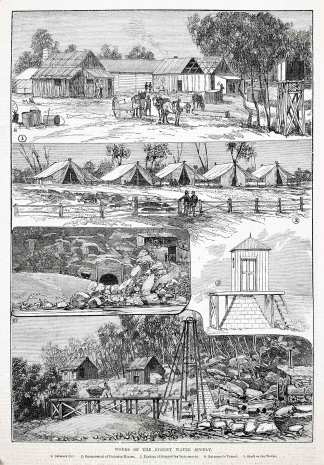 Works of the Sydney Water Supply. - Antique View from 1881