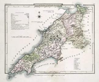 Caernarvonshire - Antique Map from 1809