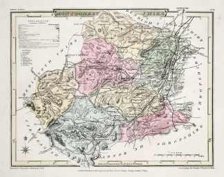 Montgomeryshire - Antique Map from 1809