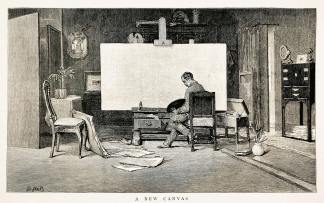 A new canvas - Antique Print from 1891