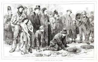 London Sketches - an Artist on Stone. - Antique Print from 1874