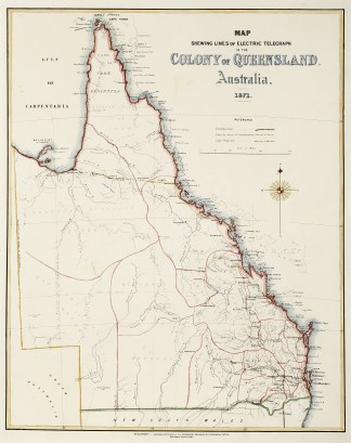 Map Shewing Lines of Electric Telegraph … Queensland