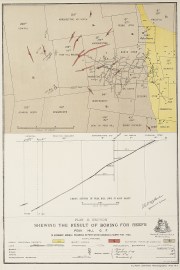 Plan & Section Shewing the Result of Boring Reefs Peak Hill G. F.