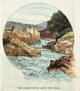 The Barron River Above the Falls. - Antique View from 1887