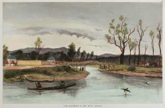 Fort Richmond & the Hutt Bridge. - Antique View from 1847
