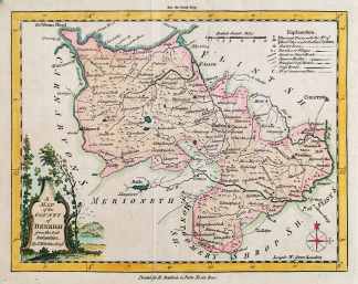 A Map of the County of Denbigh from the Best Authorities. - Antique Map from 1756