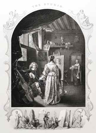 The studio - Antique Print from 1860