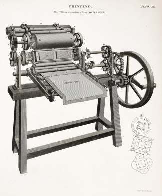 Printing. Mess.rs Bacon & Donkins, Printing Machine. - Antique Print from 1805