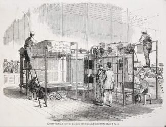 Patent Vertical Printing Machine, in the Great Exhibition - Class C, No. 122. - Antique Print from 1851