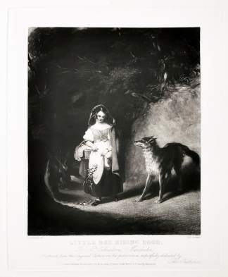 Little Red Riding Hood. - Antique Print from 1832