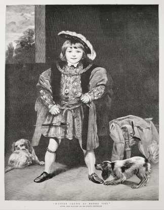 "Master Crewe as Henry VIII" - Antique Print from 1890