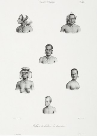 Vanikoro. Coifuures des Habitans des deu… PACIFIC