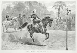 Ladies Tilting at the Ring, India. Equestrian