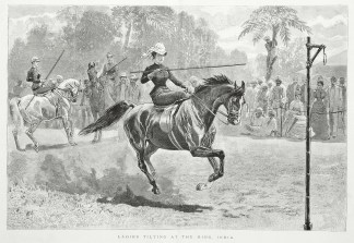 Ladies Tilting at the Ring, India. Equestrian