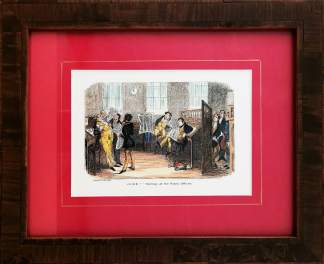 JUNE - Holiday at the Public Offices - Antique Print from 1845