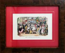 MAY - A new drop scene at the Opera - Antique Print from 1845