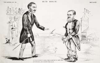 His Late Excellency.-Samuel these Clothes fit you Pretty Well. His Excellency.-Yes, I Flatter Myself I'll Do. - Antique Print from 1877