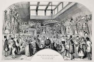 Private view of the Royal Academy. - Antique Print from 1892