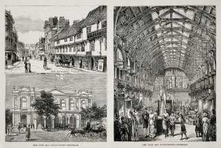 The Fine Art Institution - exterior. The Fine Art Institution - interior. - Antique Print from 1881