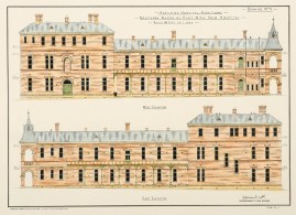 Adelaide Hospital Additions. Southern Wards of East Wing. New Hospital Drawings No 1. 3. 4.