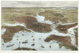 Bird’s-Eye View of Boston, United States. US-North America