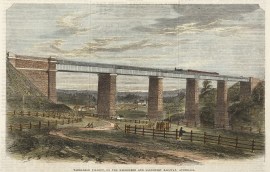 Tarradale Viaduct, on the Melbourne and Sandhurst Railway, Australia.