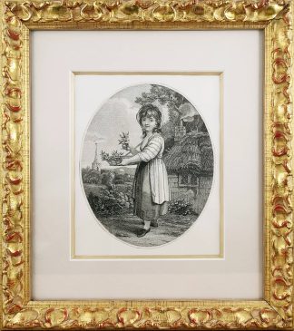 Girl with Flowers. - Antique Print from 1787