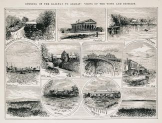 Opening of the Railway to Ararat: Views of the town and District. - Antique View from 1875