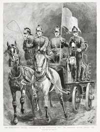 The International Firemen's Tournament at the Agricultural Hall: The Portuguese Brigade Driving Past