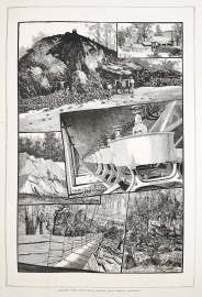 A Gold-Mine Worth Nine Million Sterling, Mount Morgan, Queensland. - Antique Print from 1885