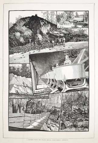 A Gold-Mine Worth Nine Million Sterling, Mount Morgan, Queensland. - Antique Print from 1885