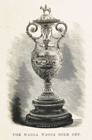 The Wagga Wagga Gold Cup. Silver ware -trophies, presentation items ect The Wagga Wagga Gold Cup. - Antique Print from 1876