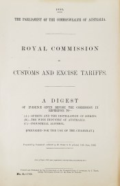 Royal Commission on Customs and Excise Tariffs. A Digest of Evidence....